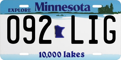 MN license plate 092LIG