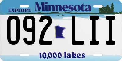 MN license plate 092LII