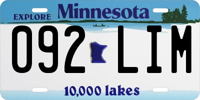 MN license plate 092LIM