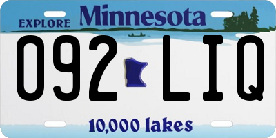 MN license plate 092LIQ