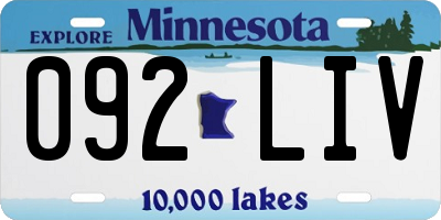 MN license plate 092LIV