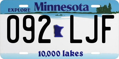MN license plate 092LJF