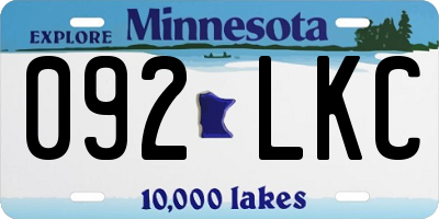 MN license plate 092LKC