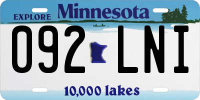 MN license plate 092LNI