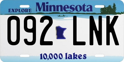 MN license plate 092LNK