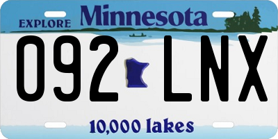 MN license plate 092LNX