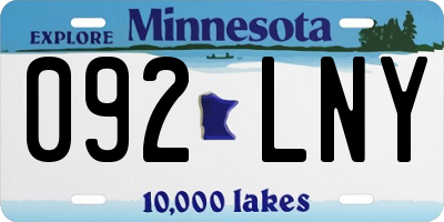 MN license plate 092LNY