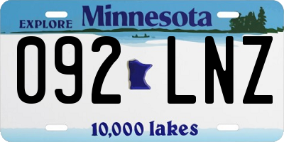 MN license plate 092LNZ