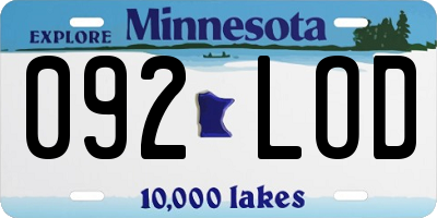 MN license plate 092LOD