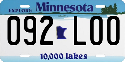 MN license plate 092LOO