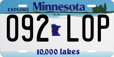 MN license plate 092LOP
