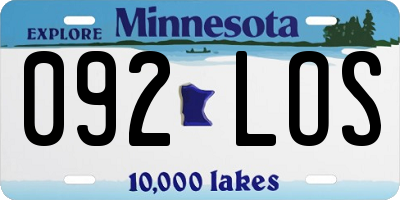 MN license plate 092LOS