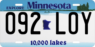 MN license plate 092LOY