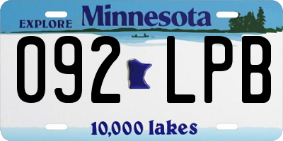 MN license plate 092LPB