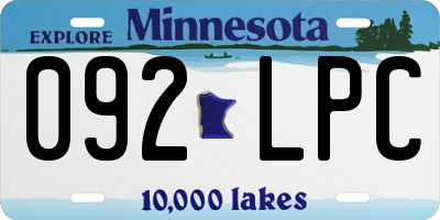 MN license plate 092LPC