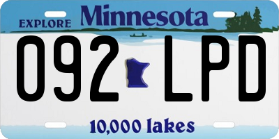 MN license plate 092LPD