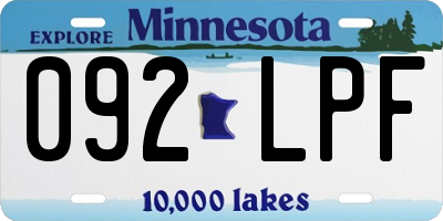 MN license plate 092LPF
