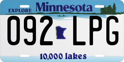 MN license plate 092LPG