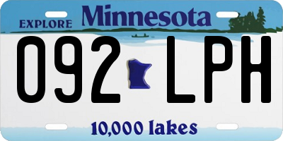 MN license plate 092LPH