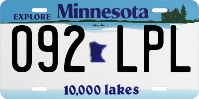 MN license plate 092LPL