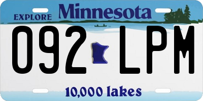 MN license plate 092LPM