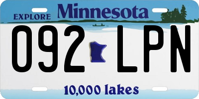 MN license plate 092LPN