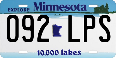 MN license plate 092LPS