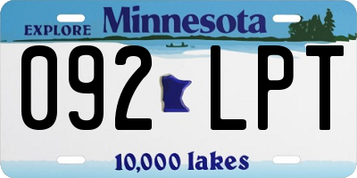 MN license plate 092LPT