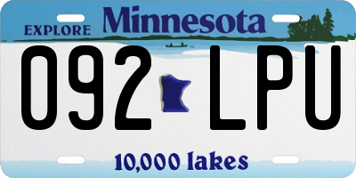 MN license plate 092LPU