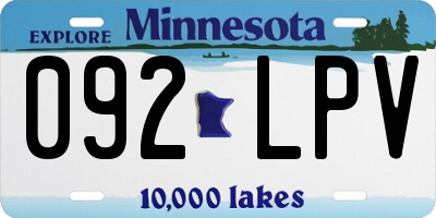 MN license plate 092LPV