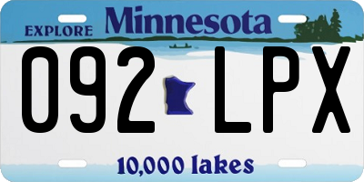 MN license plate 092LPX