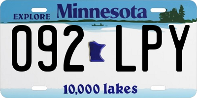 MN license plate 092LPY
