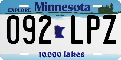MN license plate 092LPZ