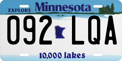 MN license plate 092LQA