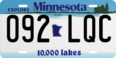 MN license plate 092LQC