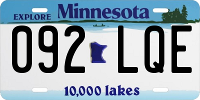 MN license plate 092LQE