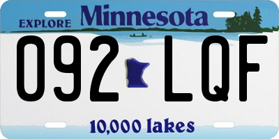 MN license plate 092LQF