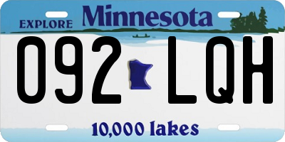 MN license plate 092LQH