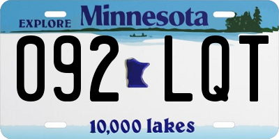 MN license plate 092LQT