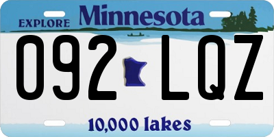 MN license plate 092LQZ
