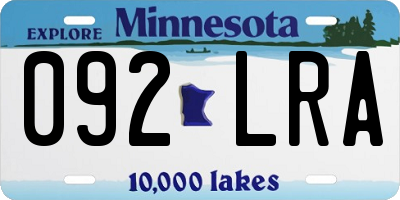 MN license plate 092LRA