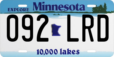 MN license plate 092LRD