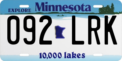 MN license plate 092LRK