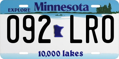 MN license plate 092LRO
