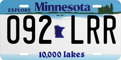 MN license plate 092LRR