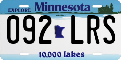 MN license plate 092LRS