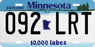 MN license plate 092LRT