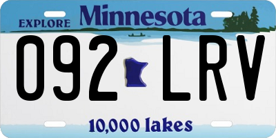 MN license plate 092LRV