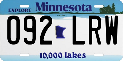MN license plate 092LRW