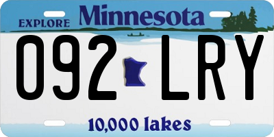 MN license plate 092LRY